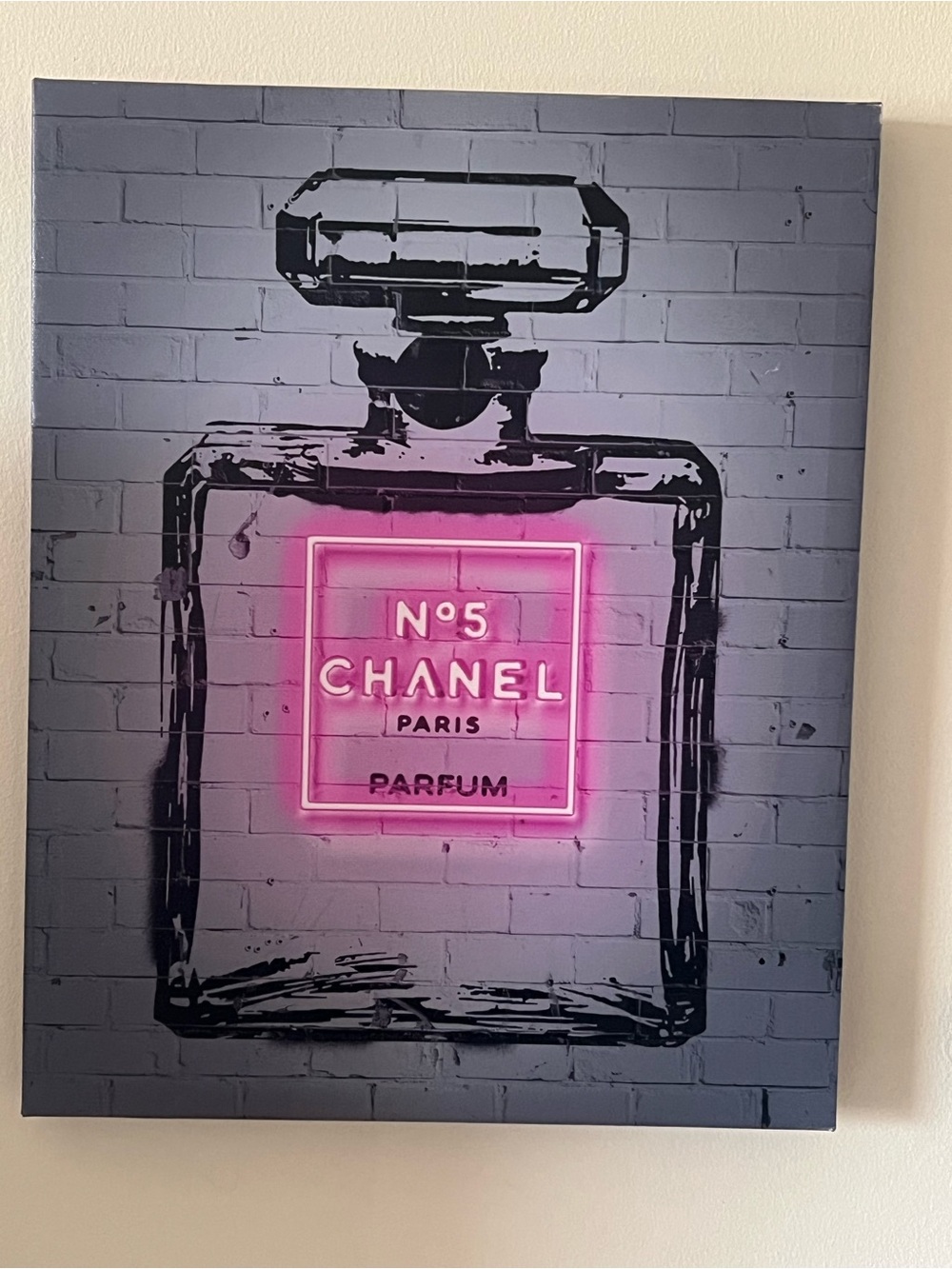 Chanel No.5 Pink Neon Perfume Bottle Wall Art